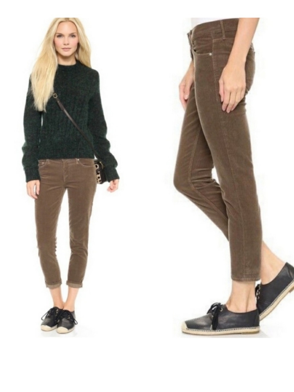 MOTHER The Muse Ankle Hopscotch in Beaver Corduroy Pants